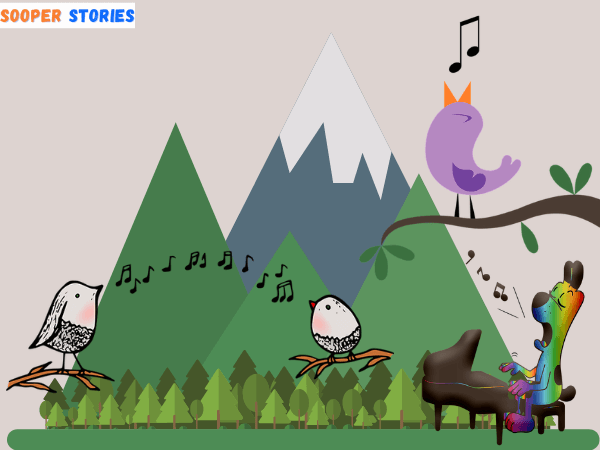 Singing competition in jungle stories for children